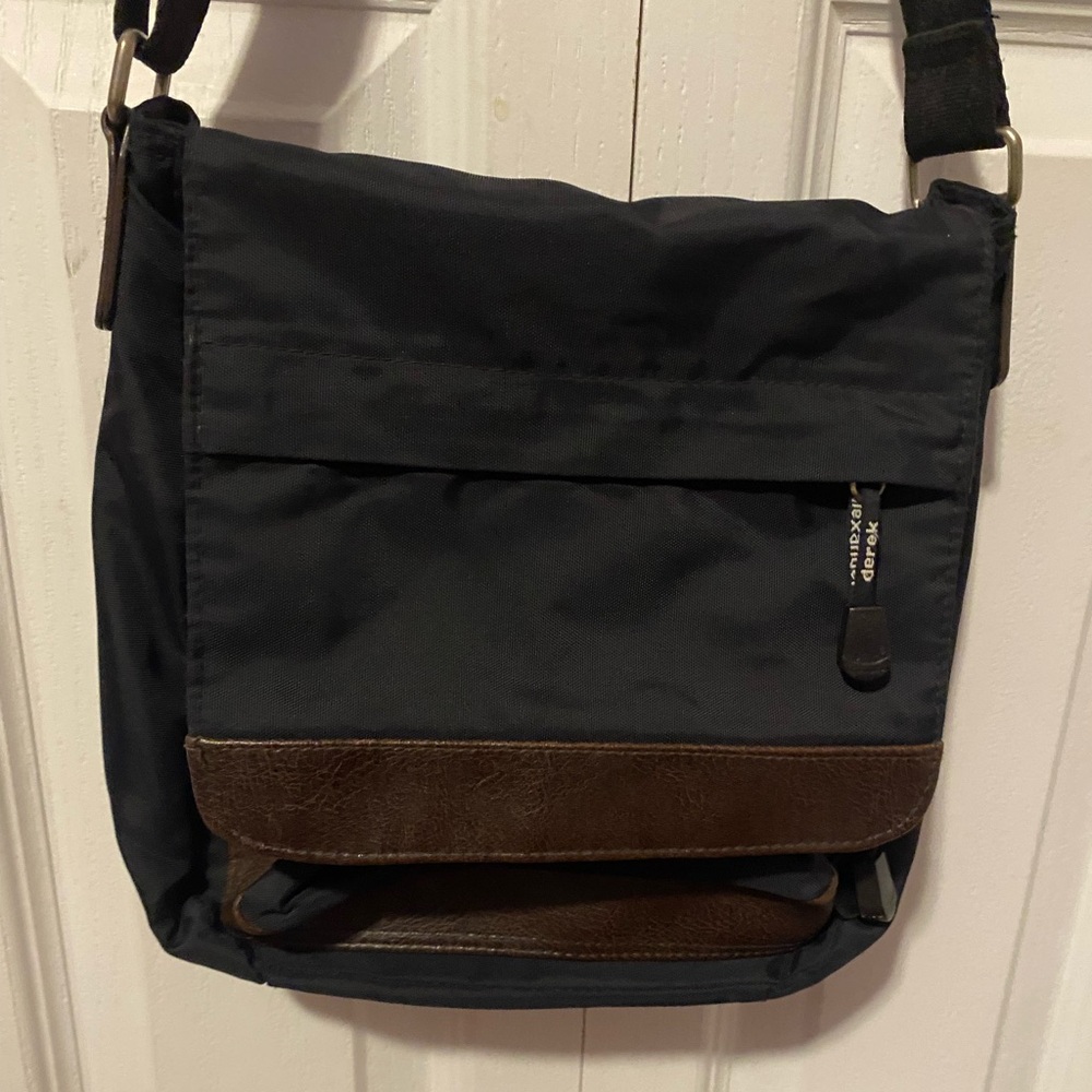 Derek Alexander Nylon & Leather Bag with Adjustable Strap